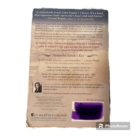 4/$20 | Softcover Novel | Sarah’s Key | Tatiana De Rosnay - Picture 2 of 2